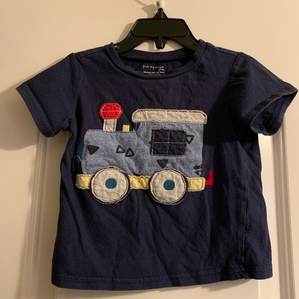 Baby Boy Short Sleeve Train Patch Tee